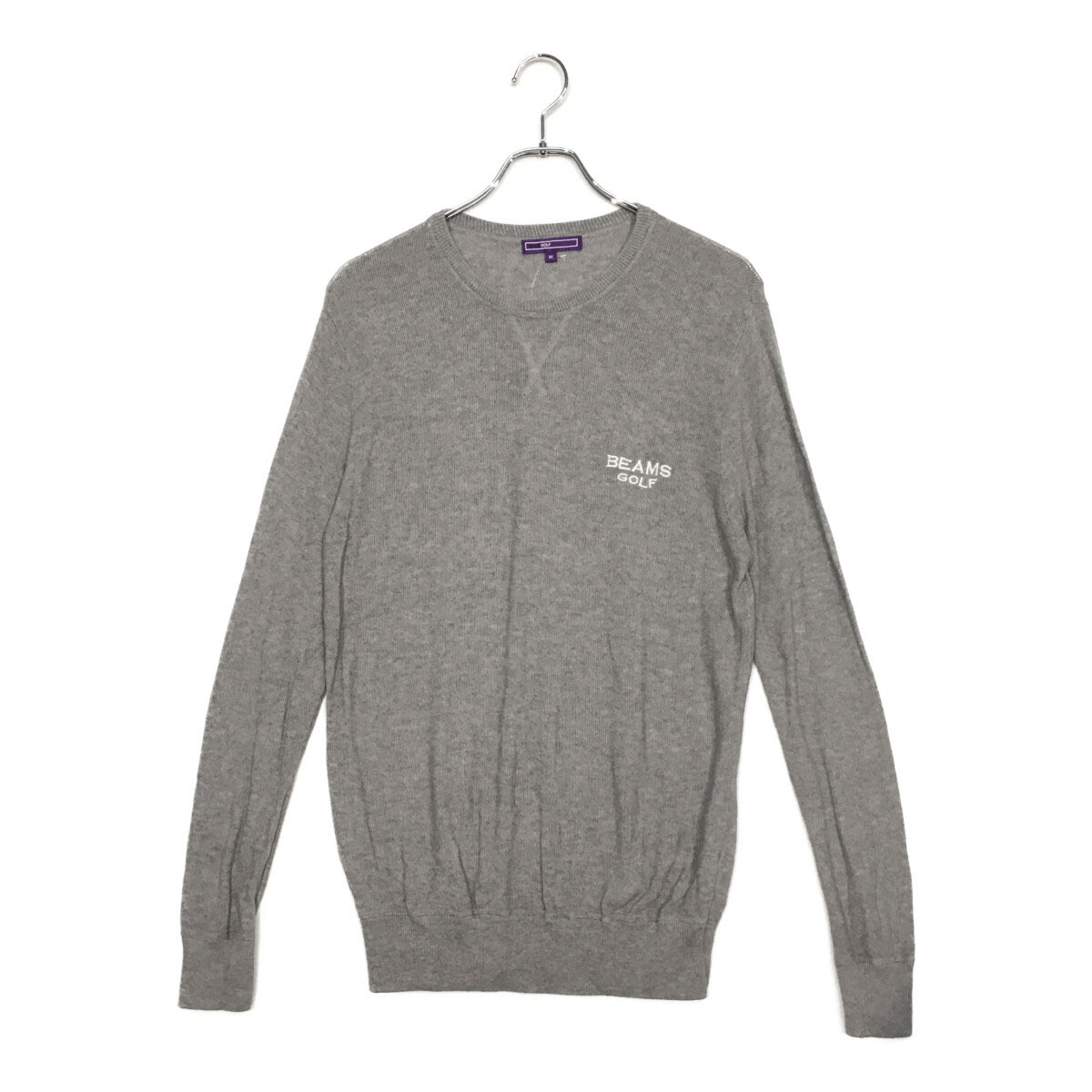coco 中古 ビームスゴルフ BEAMSGOLF メンズ ニット M グレー 長袖 セーター クルーネック 薄手 ネコポス発送可 103834拍卖