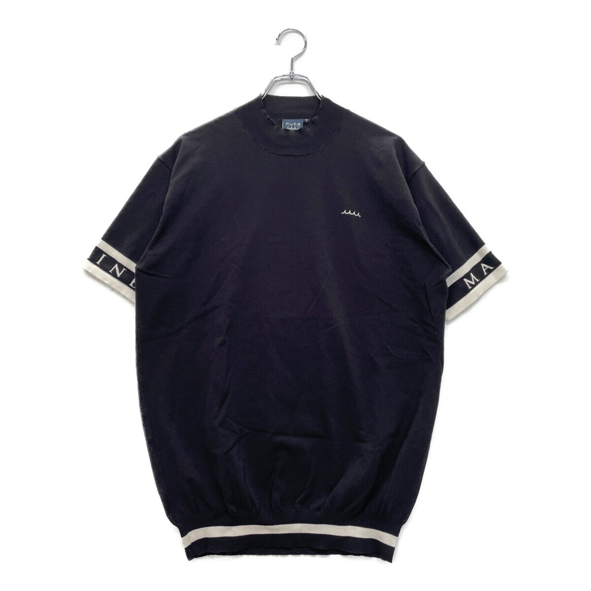coco 中古【SALE】ムータマリン muta MARINE メンズ ニット 7(XL) 黒 ブラック 半袖モックネック レターパックプラス発送可 91186拍卖