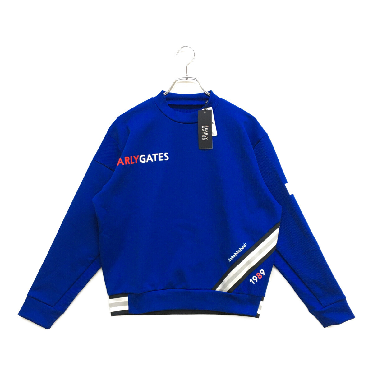 coco 未使用品【SALE】パーリーゲイツ レディース 長袖プルオーバー 1(M) 青 2024年 軽量 ロゴ入 レターパックプラス発送可 92282拍卖