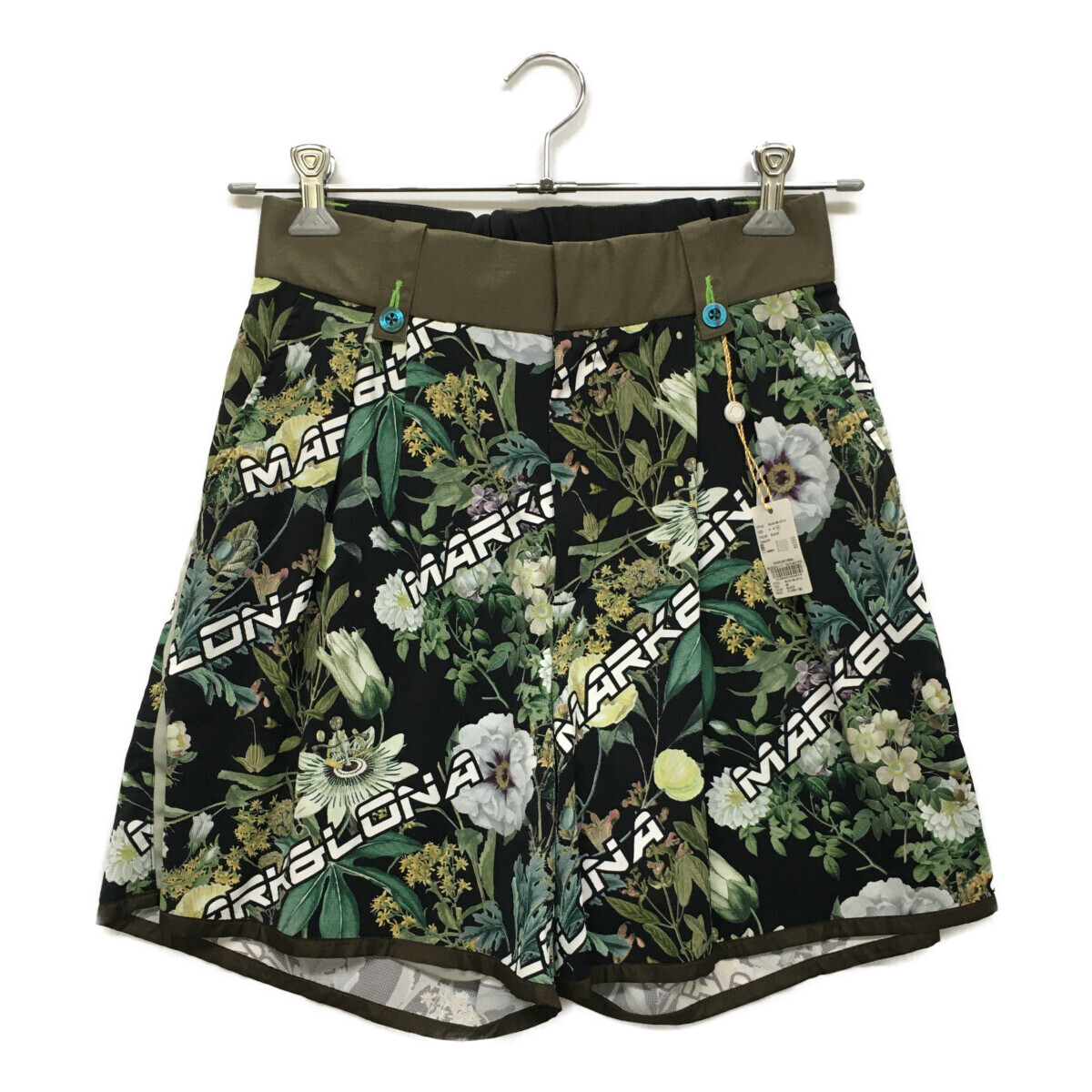 coco 未使用品【SALE】マークアンドロナ MARK&LONA レディース ショートパンツ 40(L) 黒 ボタニカル レターパックプラス発送可 89844拍卖