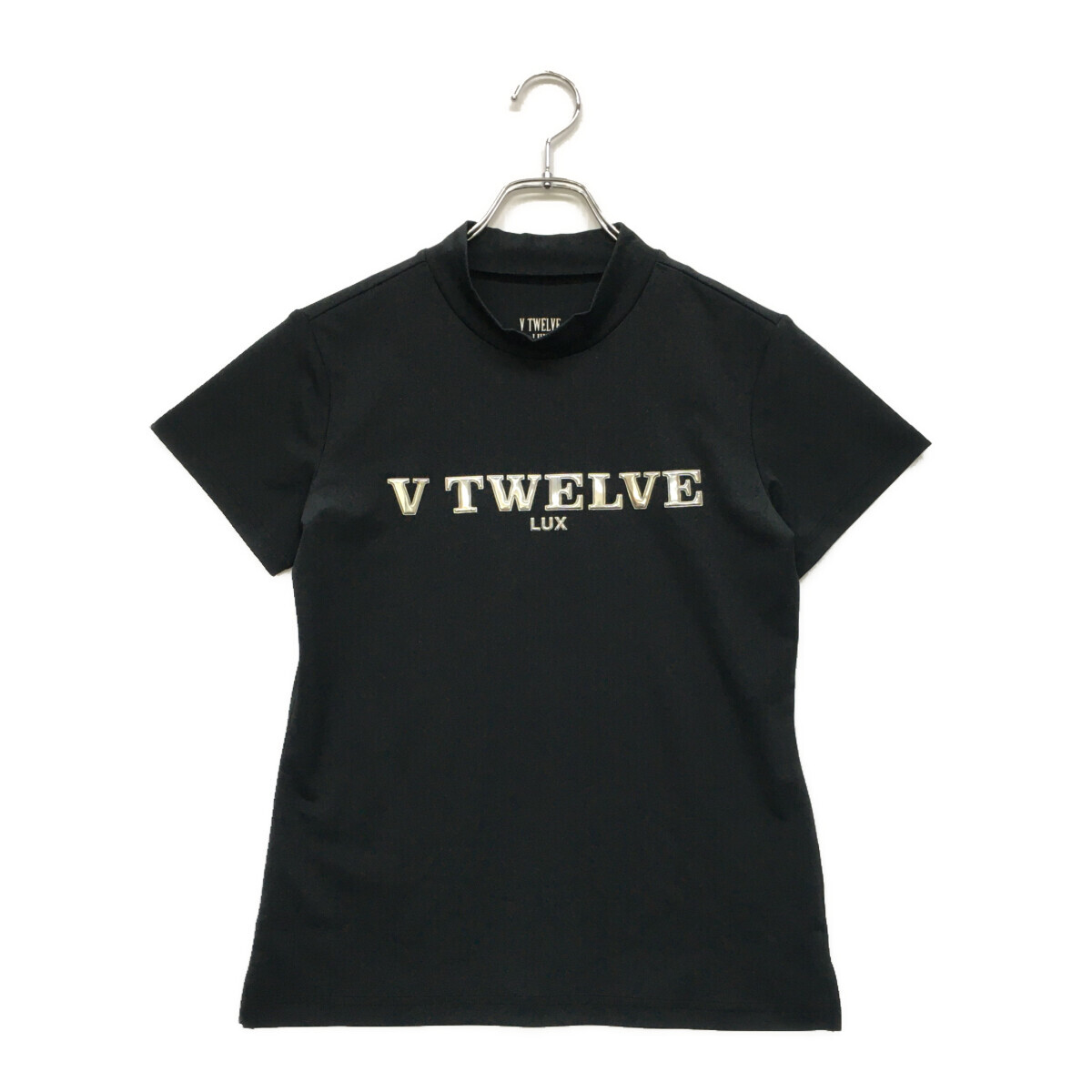 coco 未使用品【SALE】 ヴィ・トゥエルヴ V12 レディース 半袖シャツ 0(S) 黒 ラックス モックネック ネコポス発送可 89841拍卖