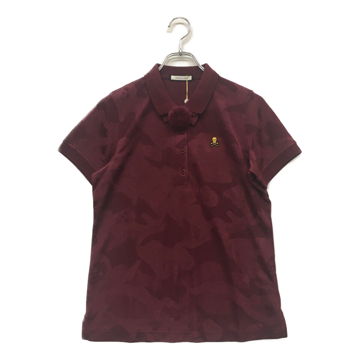 coco 未使用品【SALE】マークアンドロナ レディース 半袖ポロシャツ 40(L) エンジ スカル カモフラ レターパックプラス発送可 89345拍卖