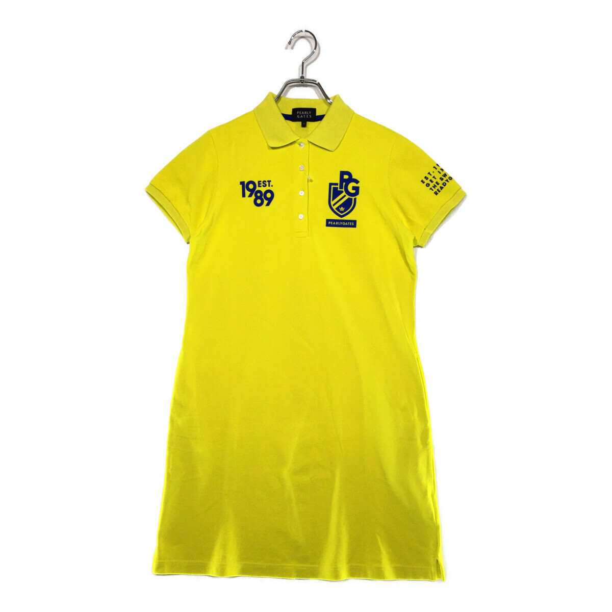 coco 中古【値下げ】 パーリーゲイツ PEARLY GATES レディース 半袖ポロワンピース 1(M) 黄 イエロー レターパックプラス発送可 102593拍卖