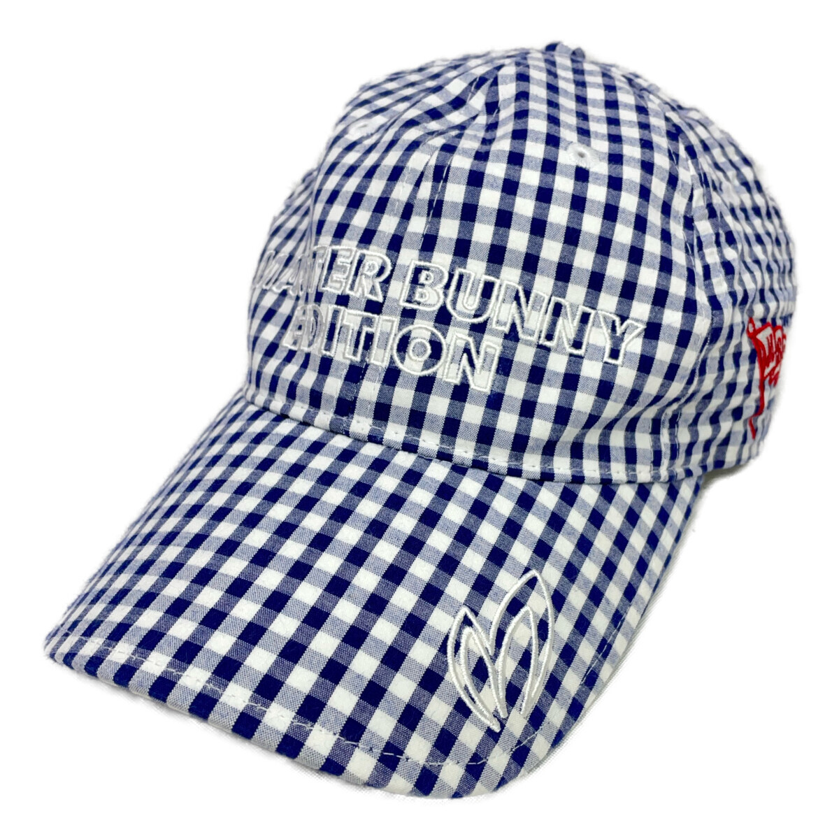 coco 中古【値下げ】 マスターバニー キャップ ブルー×ホワイト ギンガムチェック サッカー生地 レターパックプラス発送可 K1526拍卖