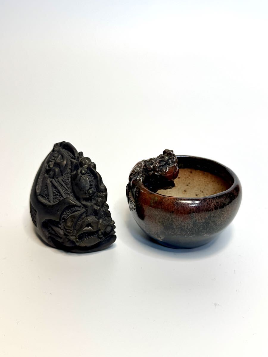 岡谷是心 盆栽鉢 ミニ盆栽鉢 中国美術 文房具 硯 時代物拍卖