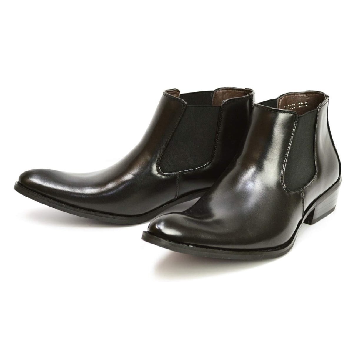 新品■27cm ビジネスブーツ フォーマル サイドゴア 4.5cm ヒールアップ ポインテッドトゥ メンズ ショートブーツ カジュアル 男 靴拍卖