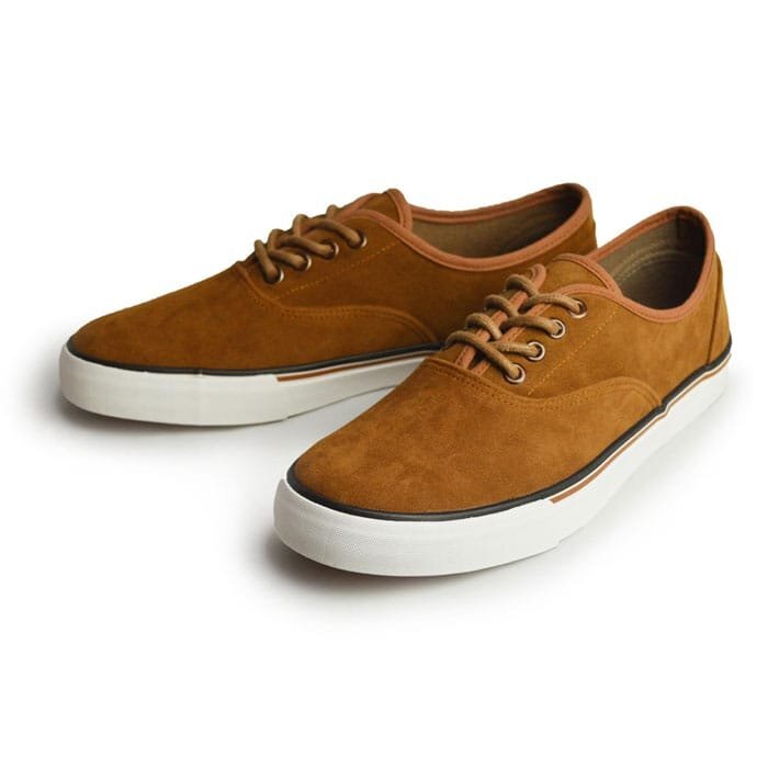 新品◆訳あり【25.5cm】メンズ きれいめ カジュアル デッキシューズ 軽量 バイカラー スニーカー 紐靴 クッション スエード【エコ配送】拍卖