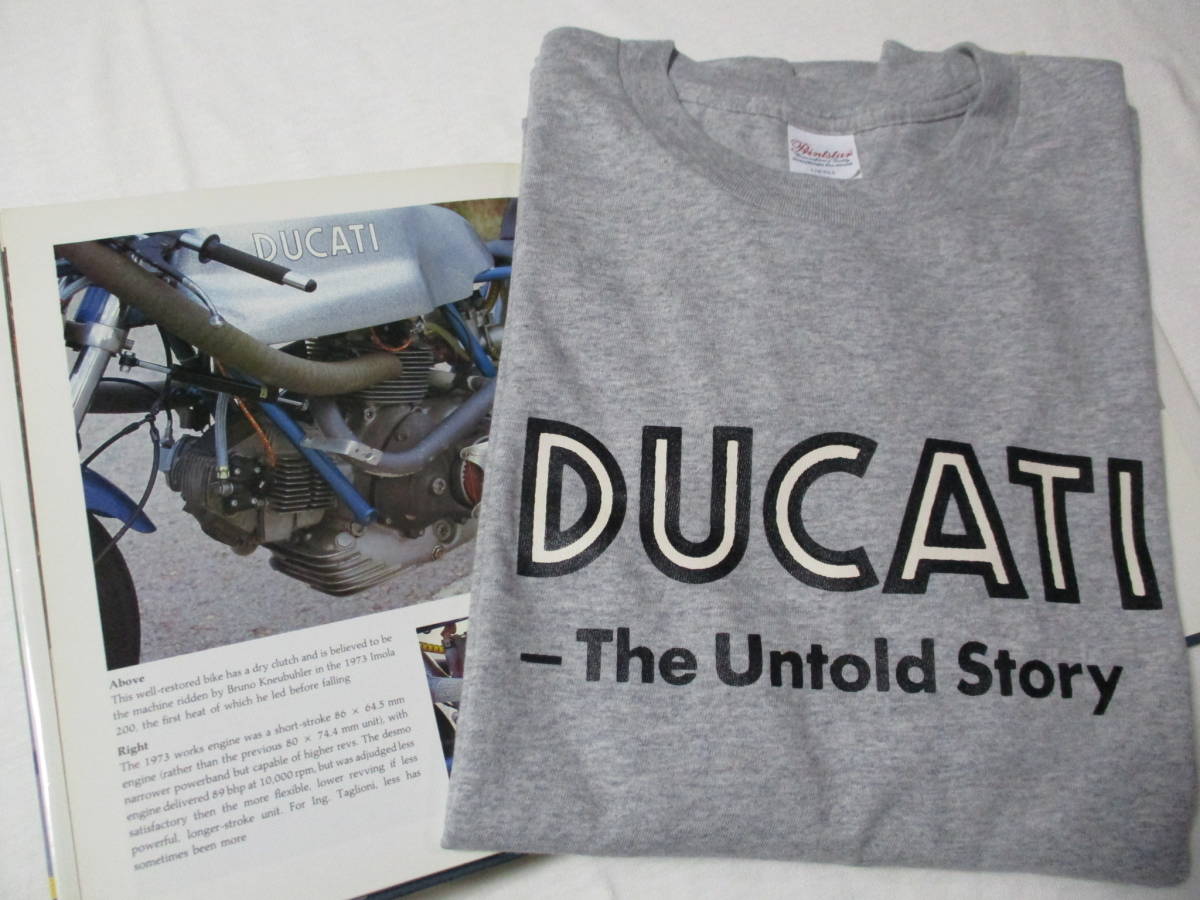 【DUCATI ビンテージロゴ ロンT】希少 ◎杢グレー 長袖Tシャツ 新品 M寸 L寸 検/ドカティ デスモ 拍卖