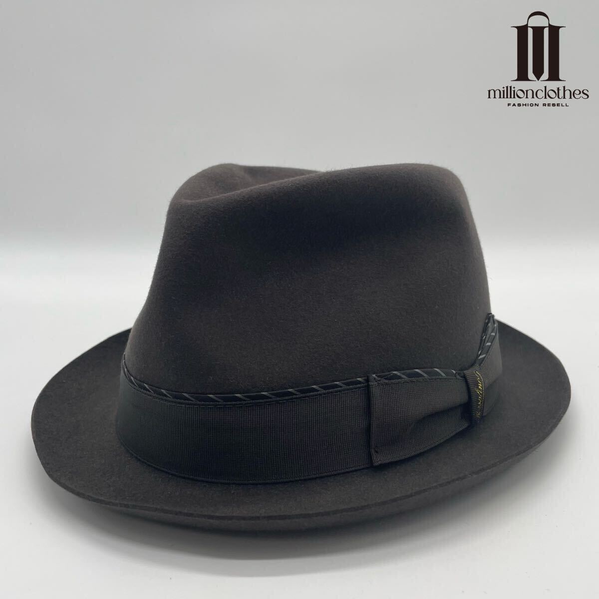 Borsalino Beaver ビーバー ANTICA CASA 中折れハット フェルトハット ダークグレー メンズ 紳士 帽子 ボルサリーノ 灰色 59拍卖
