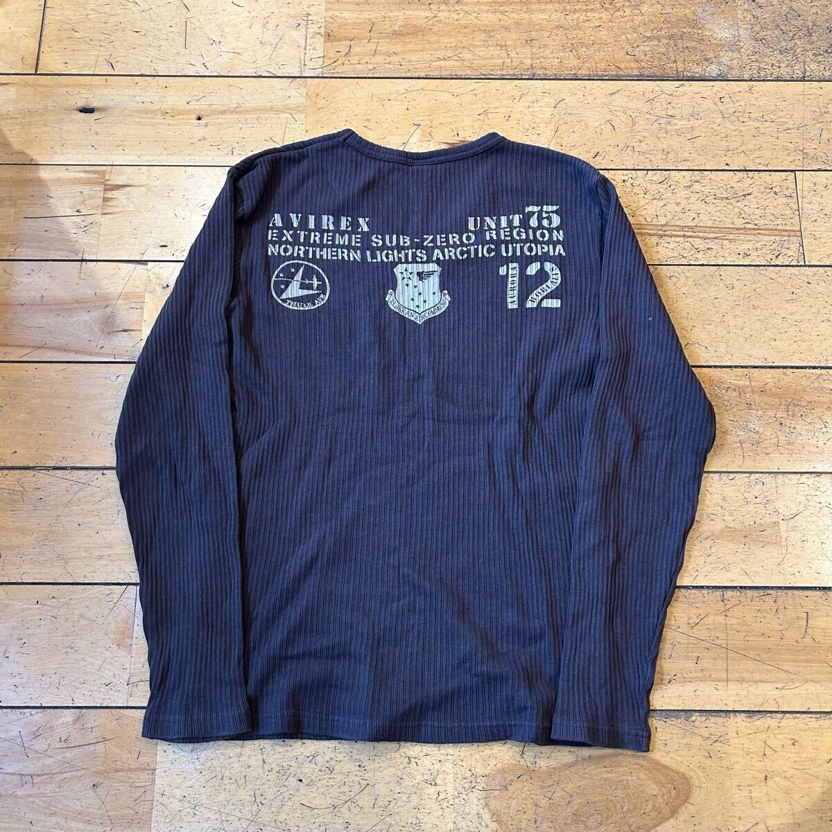 ★AVIREX/アヴィレックス/アビレックス/長袖/カットソー/長袖Tシャツ/Vネック/ミリタリー/アメカジ/メンズ/Lサイズ拍卖