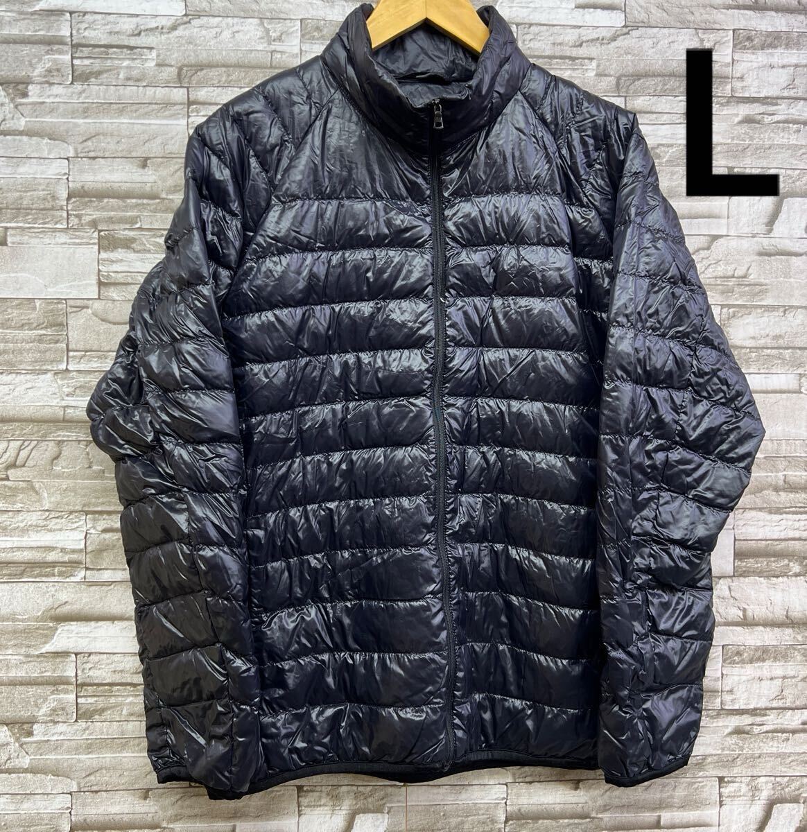 L UNIQLO ユニクロ ライトダウンジャケット ダウンジャケット ネイビー 軽量ダウン ジャケット ライトダウン拍卖