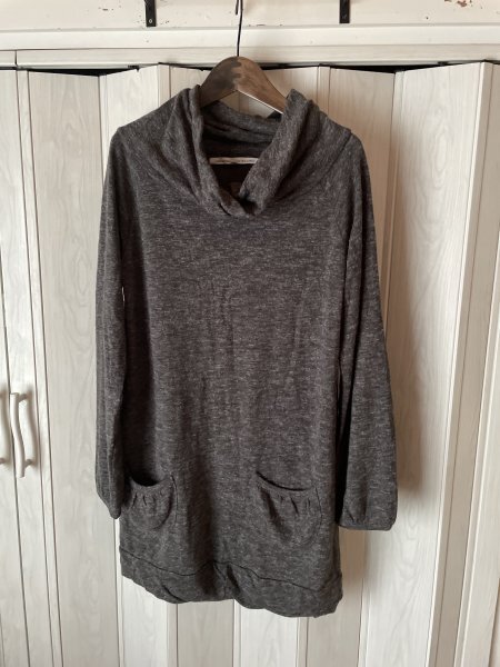 ◆ブラウンのハイネックニットチュニック/L◆d拍卖