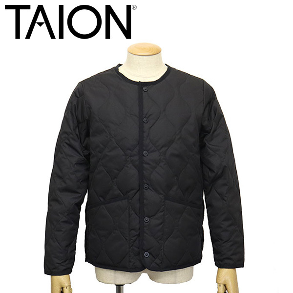 TAION (タイオン) 104B2ML-1 MILITALY ZIP CREW NECK DOWN JKT ボタンダウンジャケット TA008 BLACK XL拍卖