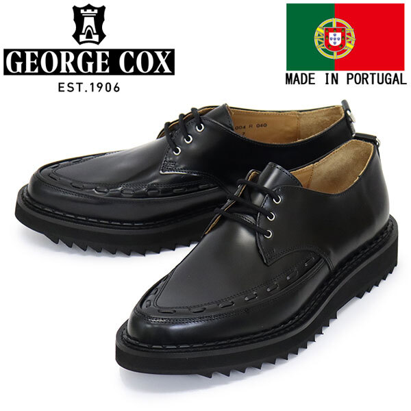 GEORGE COX (ジョージコックス) RIPPLE DEBDALE リップルソール レザーシューズ 040 BLACKUK9-約28.0cm拍卖