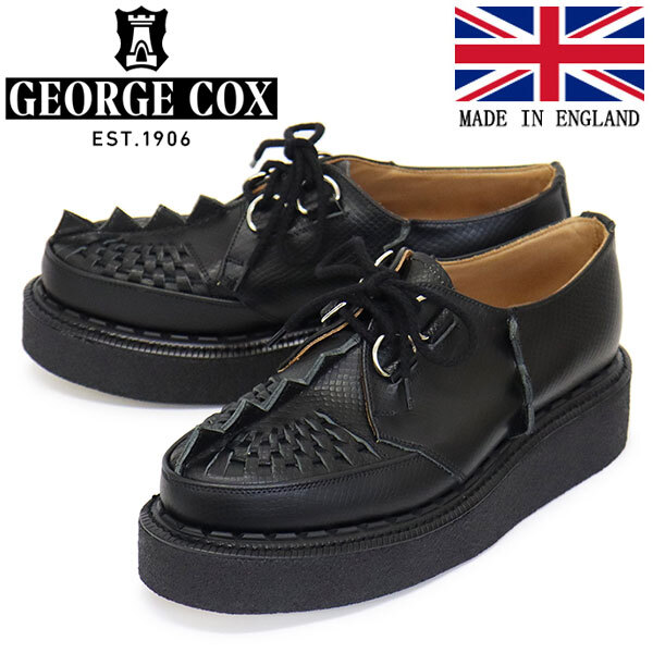 GEORGE COX (ジョージコックス) SPLIT SKIPTON 15510 VI ラバーソール レザーシューズ 318 BLACK PYTHON UK7-約26.0cm拍卖