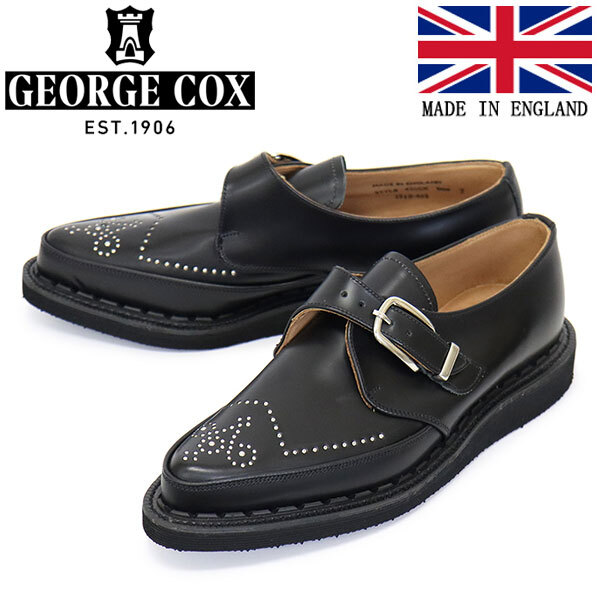 GEORGE COX (ジョージコックス) STUDDED STRUMMER MONK 4200X EVAソール レザーシューズ 040 BLACKUK7-約26.0cm拍卖