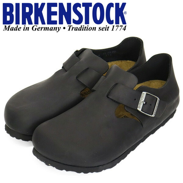 BIRKENSTOCK (ビルケンシュトック) 0166543 LONDON ロンドン レザーシューズ BLACK ナロー幅 BI229 37-約24.0cm拍卖