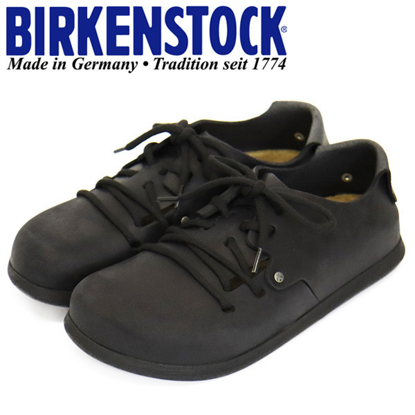 BIRKENSTOCK (ビルケンシュトック) 0199263 MONTANA モンタナ オイルドレザーシューズ BLACK ナロー幅 BI296 38-約24.5cm拍卖