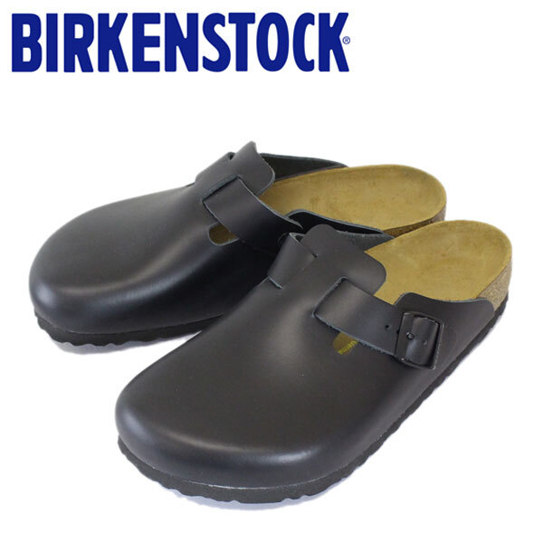 BIRKENSTOCK (ビルケンシュトック) 060191 BOSTON (ボストン) スムースレザー サンダル レギュラー(幅広) BLACK(ブラック) BI041-43-約28.0拍卖