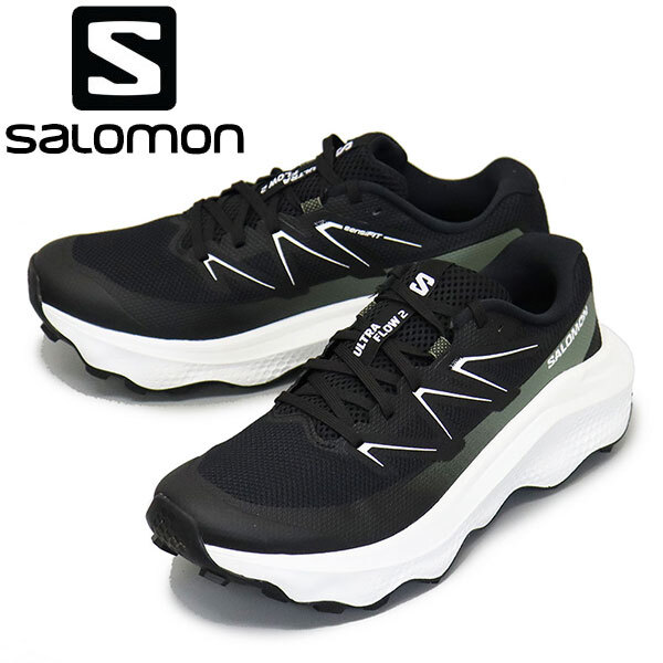 Salomon (サロモン) L47883500 ULTRA FLOW 2 男性用トレイルランニングシューズ Black / White / Agave Green SL086 26.5cm拍卖