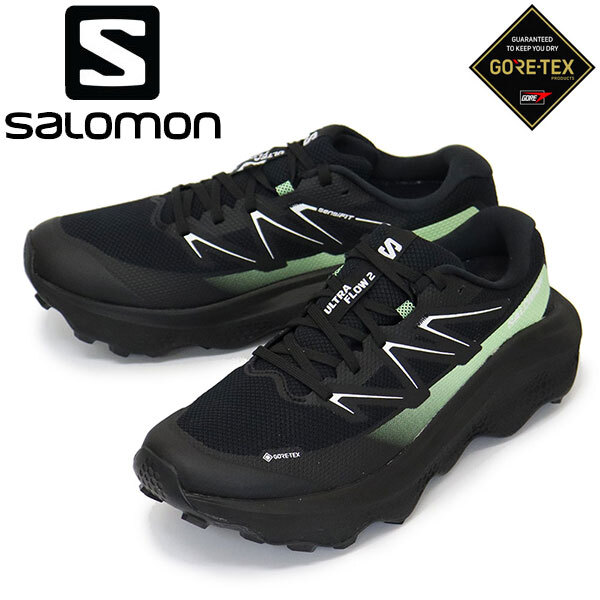 Salomon (サロモン) L47981400 ULTRA FLOW 2 GORE-TEX 男性用トレイルランニングシューズ Black / Black / Patina Green SL085 25.5cm拍卖