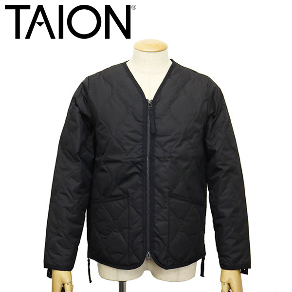 TAION (タイオン) 101ZML-1 MILITALY ZIP V NECK DOWN JKT ジップダウンジャケット TA007 BLACK S拍卖