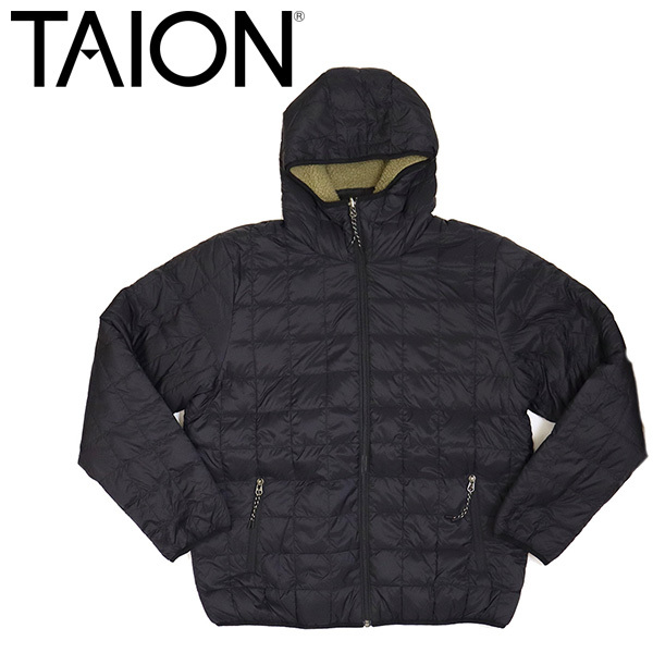 TAION (タイオン) R106MB マウンテン リバーシブル ダウン×ボア フーディー TA031 BLACKxBEIGE XL拍卖