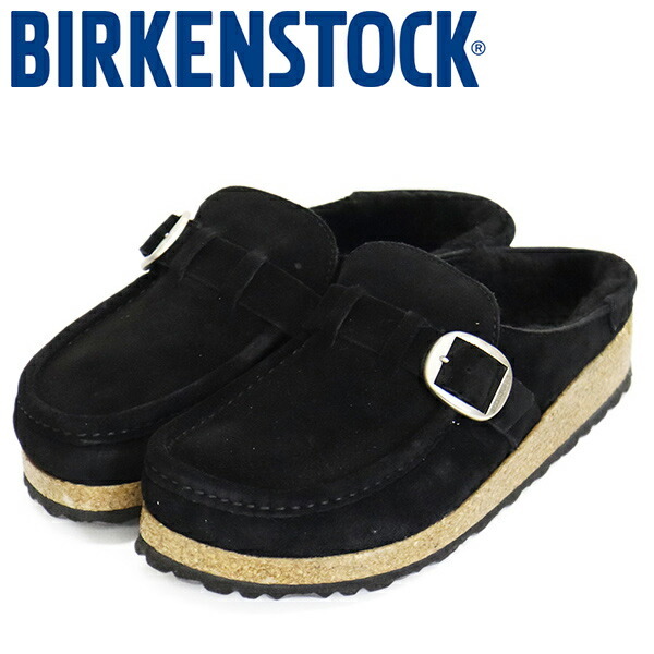 BIRKENSTOCK (ビルケンシュトック) 1018126 BUCKLEY SHEARLING バックリー シアリング スエードレザーサンダル BLACK ナロー BI478 39-約25拍卖
