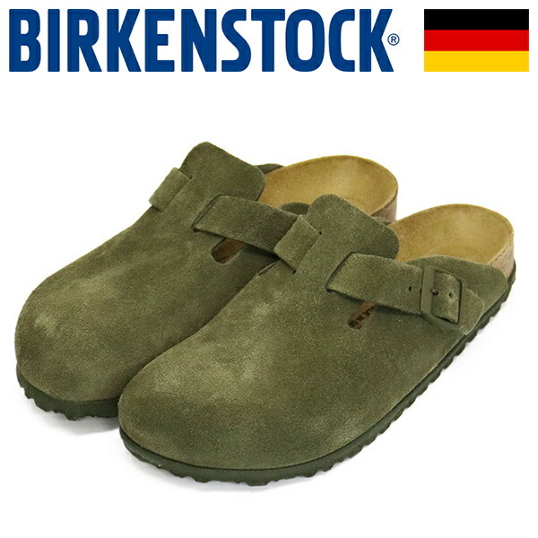 BIRKENSTOCK (ビルケンシュトック) 1024714 BOSTON ボストン スエードレザーサンダル THYME ナロー BI471 37-約24.0cm拍卖