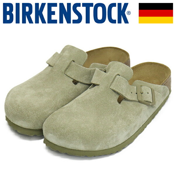 BIRKENSTOCK (ビルケンシュトック) 1025844 BOSTON ボストン スエードレザーサンダル FADED KHAKI ナロー BI461 37-約24.0cm拍卖