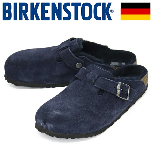 BIRKENSTOCK (ビルケンシュトック) 1030657 BOSTON SHEARLING ボストン シアリング スエードレザーサンダル NEW NAVY レギュラー BI487 40-拍卖