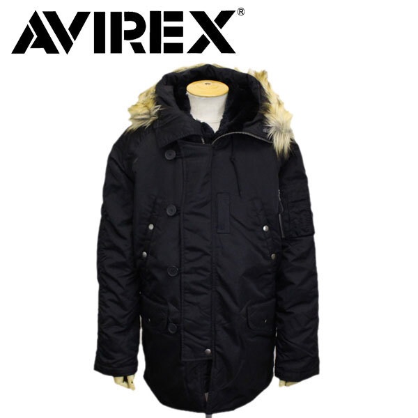 AVIREX (アヴィレックス) 5952030 N-3B COMMERCIAL FAKE FUR コマーシャル フェイクファー フライトジャケット 010BLACK L拍卖