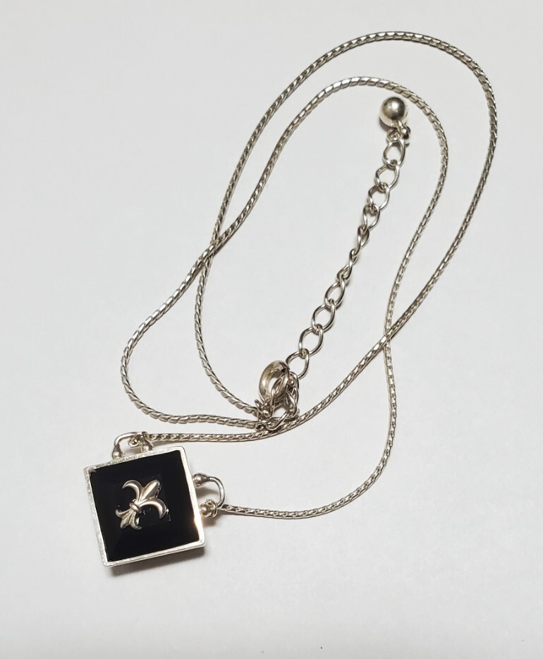 SILVER シルバー刻印 オニキス カラーストーン ペンダントトップ ネックレス レディース アクセサリー 36㎝-41㎝ 7,4g 美品拍卖