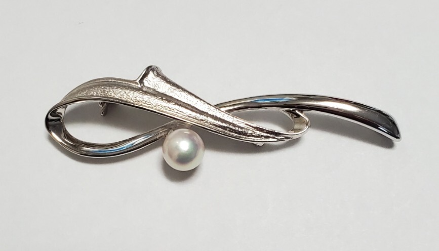 SILVER シルバー刻印 本真珠 パール ブローチ ペンダントトップ レディース アクセサリー 6,1g 美品拍卖
