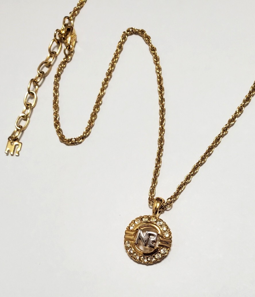 ●NINA RICCI●ラインストーン ペンダントトップ ネックレス レディース アクセサリー 38㎝-42㎝ 6g 美品拍卖