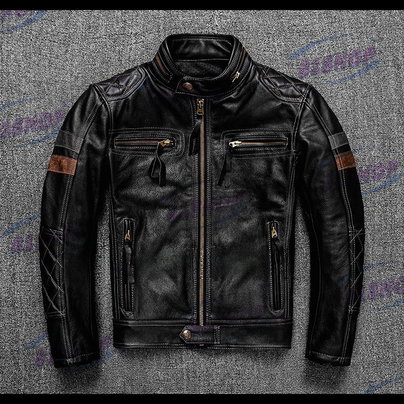 「81SHOP」高級品■メンズ 革ジャン 最上級 牛革 レザージャケット スタンドカラー ライダース バイクウエア オートバイ ブルゾン 本革 S~6拍卖