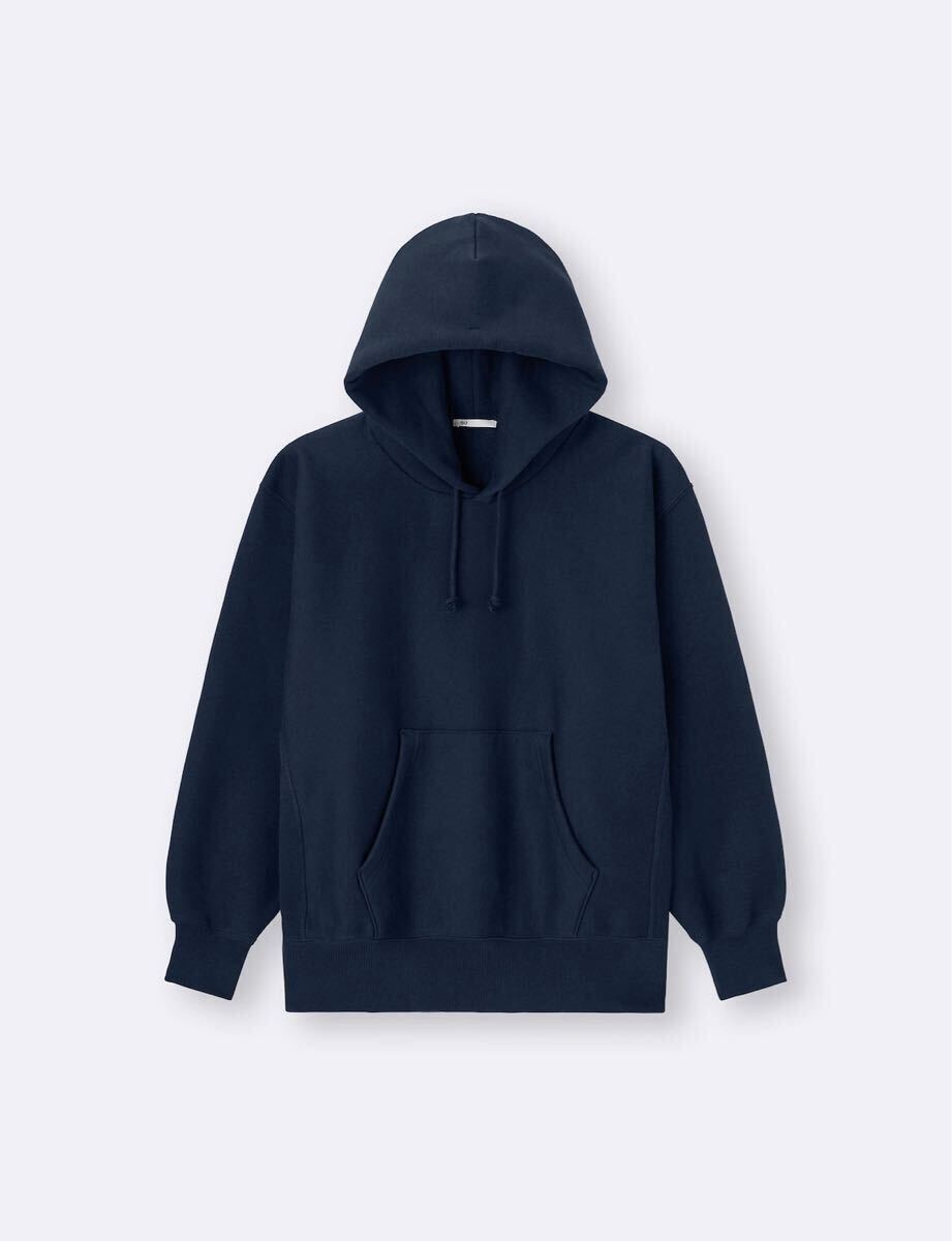 GU ヘビーウェイトスウェットパーカー フーディ プルオーバー 裏地起毛 ネイビー Mサイズ拍卖