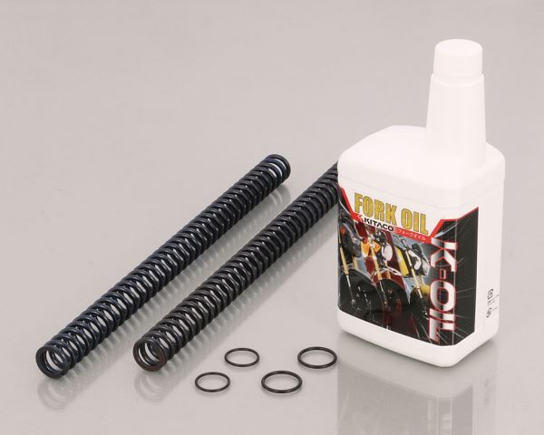 グロム/GROM(JC75)用 フォークインナースプリング&フォークオイルSET・(7.0N/青)+オイル(ハード#320)|キタコ拍卖