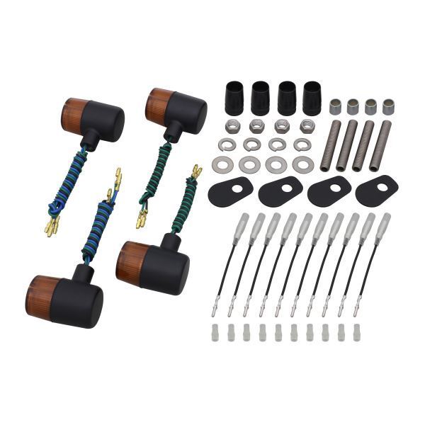 ZRX1100/2(1997-2000) 用 クラシカル 71タイプ ウインカーKIT ブラックボディ/オレンジレンズ|ポッシュフェイス/POSH拍卖