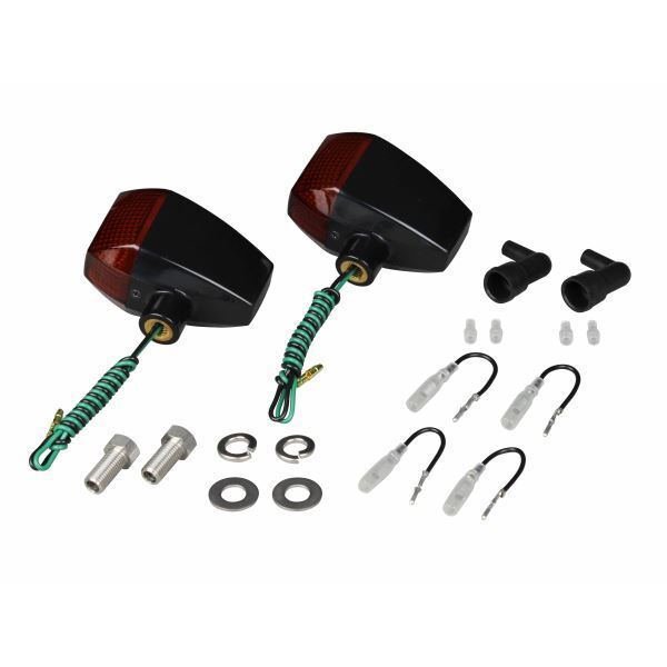 汎用 ZRタイプ ウインカースタンダードレンズ(ダイヤカット) 2個入 S球(バルブ無) ブラックボディ/オレンジレンズ|ポッシュフェイス/POSH拍卖