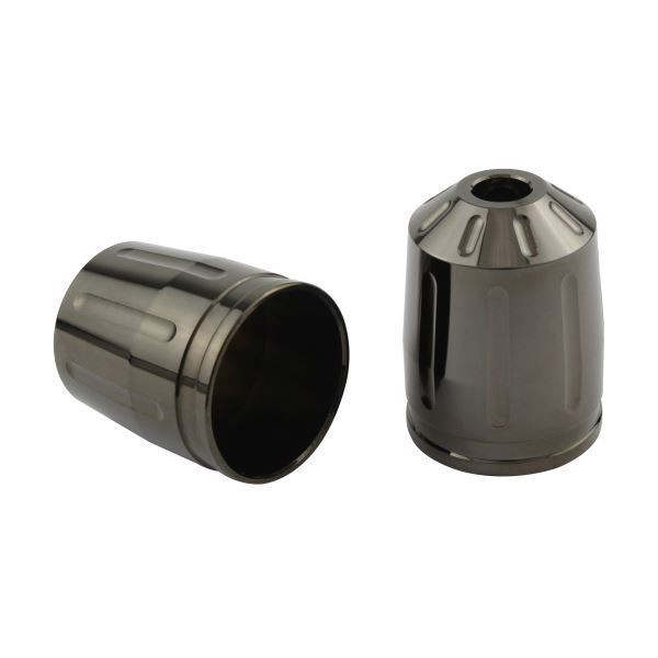 汎用 ウルトラヘビーバーエンドキャップ アウターT2 M6アウターカバー(2コSET) ブラッククローム|ポッシュフェイス/POSH拍卖