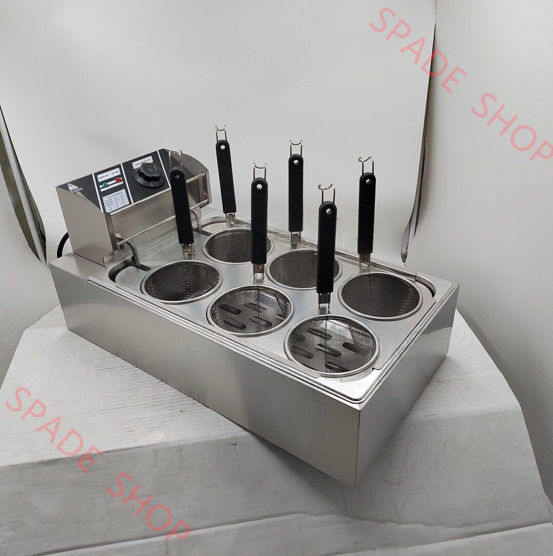 茹で麺機 ゆで麺器 6デボゆで麺機 卓上型 テボ6点付き 単相 100V厨房業務飲食店舗拍卖