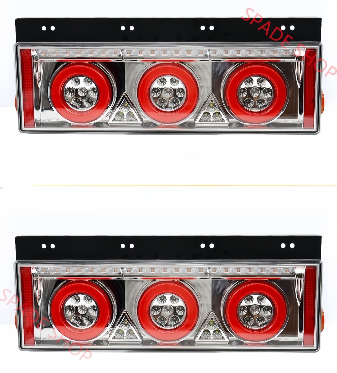 新品 24V トラック テールランプ トレーラー ブレーキランプ テールライト 3連 オールLEDリアコンビネーショ 丸テール テール拍卖