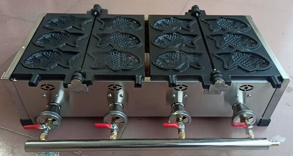 LPガス たい焼き器 3匹×2連 6匹焼ける! 鯛焼き器_業務用_厨房機器_飲食店_店舗用品_屋台_出店拍卖