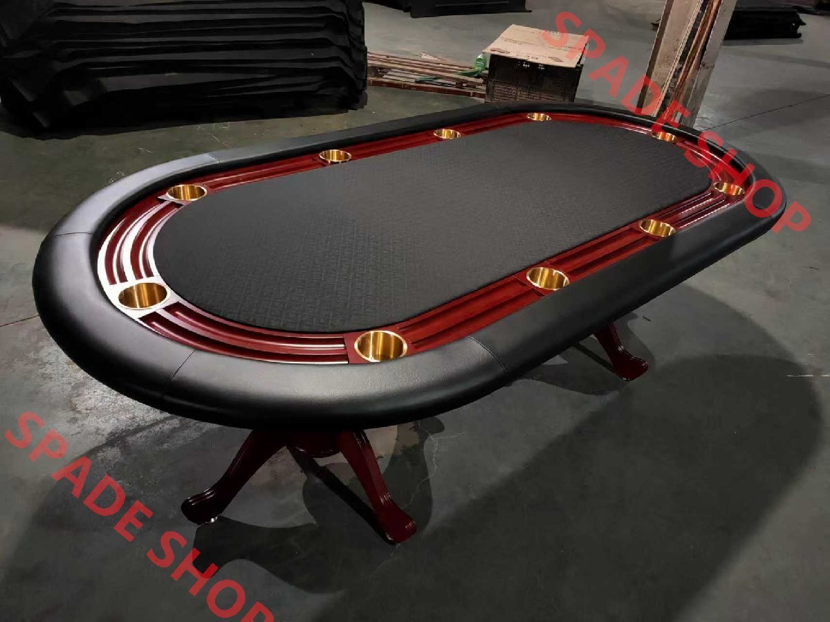 10人用 ポーカーテーブル 木のハイエンドプライベートカスタム楕円形 ホールデムサイコロ カジノ テキサスホールデム カップホルダー付き拍卖
