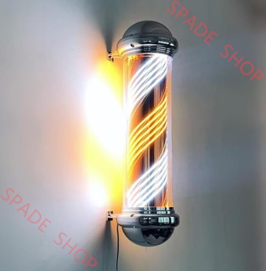 サインポール 理容 屋外 壁掛け式 LED 回転灯 バーバーポール 美容室と理髪店 ポールサイン ヘアサロンサイン理髪ポール防水超高輝度130CM拍卖