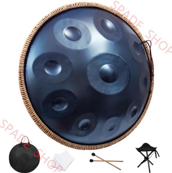 ハンドパンドラム 22インチ 56cmハンドパンドラム10音符ハンドパンドラム楽器 純粋な手鍛造GUチューニン ドラムスタンド保護パッケージ付拍卖