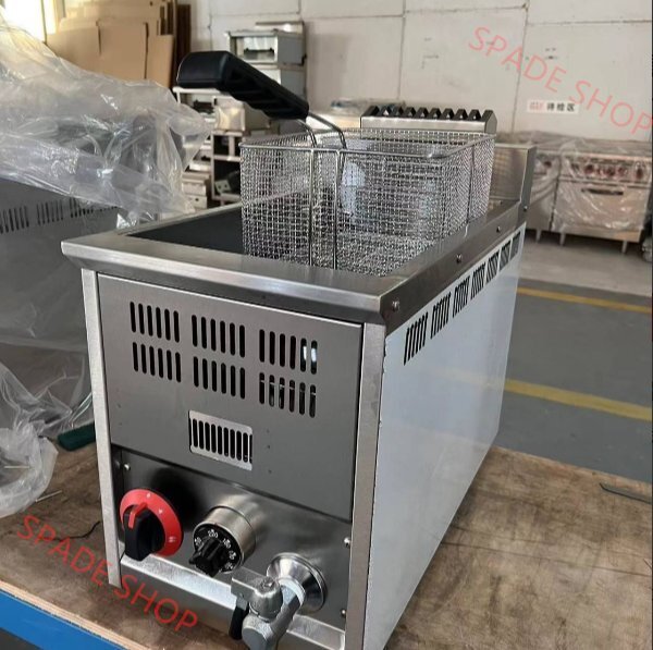 業務用 1槽 ガスフライヤー 卓上型 18リットル 揚げ物天ぷら LPガス式 動作確認済 厚肉ステンレススチール製で 長期間使用に耐えます拍卖