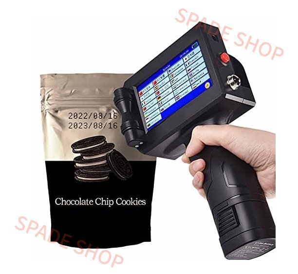 ハンドヘルド インクジェット プリンター、ハンドヘルド プリンター ポータブル 4.3 インチ タッチ スクリーン付き速乾性インクジェット コ拍卖