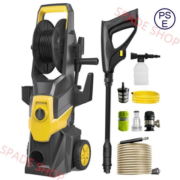 【2025年新登場】高圧洗浄機 商業用 高圧洗車機 水道直結/自吸両用 AC100V/3000W 16m高圧ホース付 洗車 収納/移動もラクラク ノズル付拍卖